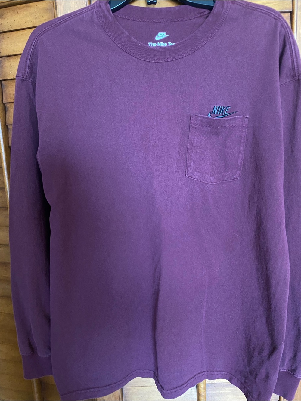 Nike Men's Long Sleeve Pocket T-Shirt - Plum Purple